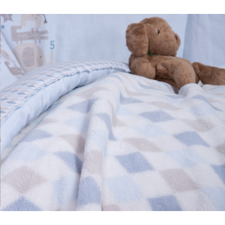 Βρεφική Κουβέρτα Fleece Αγκαλιάς Nef-Nef Sweet Rhombus Blue 75x110