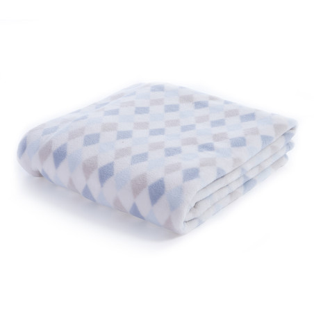 Βρεφική Κουβέρτα Fleece Αγκαλιάς Nef-Nef Sweet Rhombus Blue 75x110