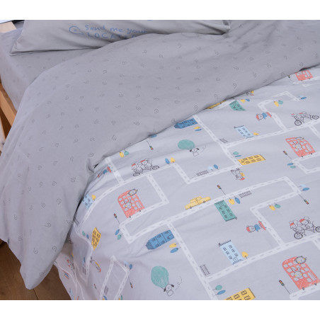 Σετ Παιδικά Σεντόνια Μονά 3 Τεμαχίων Nef-Nef Velocity Grey 170x260