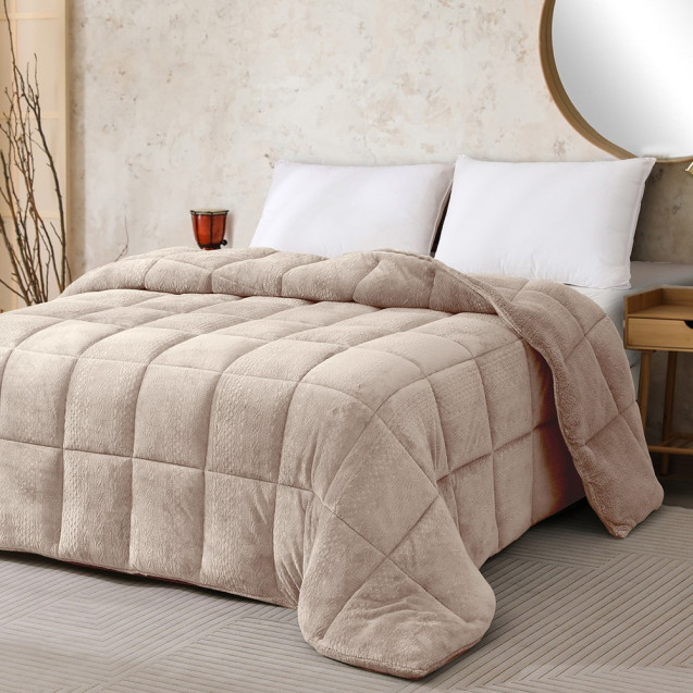 Κουβερτοπάπλωμα Μονό Melinen Shelby Beige 160x220