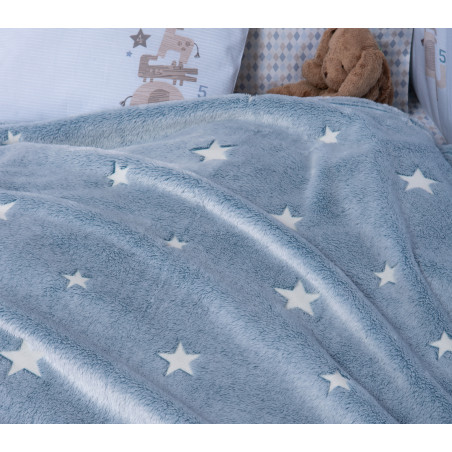 Κουβέρτα Fleece Φωσφοριζέ Κούνιας Nef-Nef Interstellar Denim 110x150