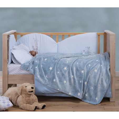 Κουβέρτα Fleece Φωσφοριζέ Κούνιας Nef-Nef Interstellar Denim 110x150