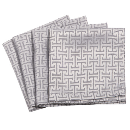 Σετ Πετσέτες Φαγητού 4 Τεμαχίων Greenwich Polo Club 3008 Silver 40x40