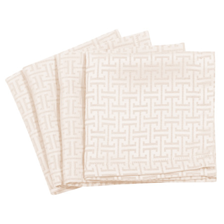 Σετ Πετσέτες Φαγητού 4 Τεμαχίων Greenwich Polo Club 3009 Ivory 40x40