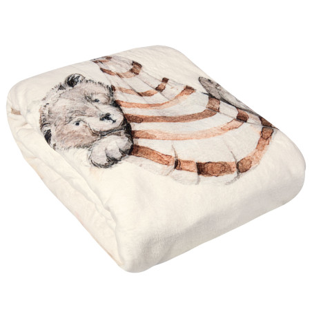 Κουβέρτα Fleece Κούνιας Greenwich Polo Club 8850 Cream-Taupe-Teracotta 110x150