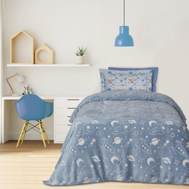 Παιδική Κουβέρτα Fleece Μονή Φωσφοριζέ Das Home...