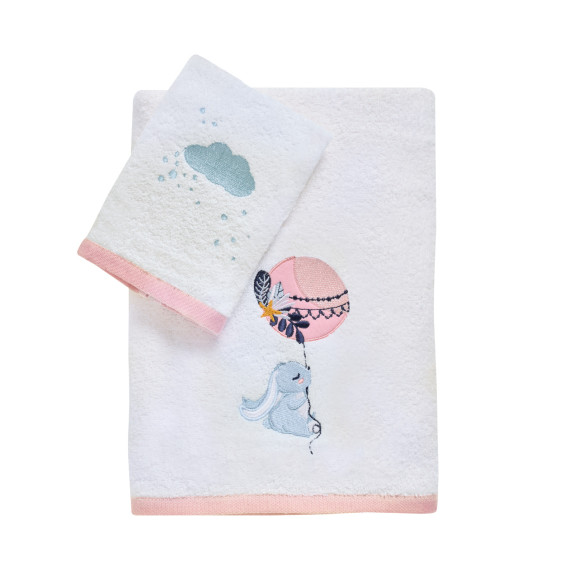 Σετ Βρεφικές Πετσέτες 2 Τεμαχίων Das Home 4915 White-Pink
