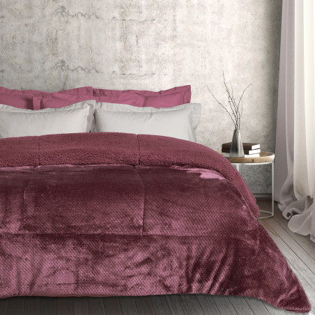 Κουβερτοπάπλωμα Μονό με Γούνα Sherpa Das Home 1188 Dark Lilac 160x220