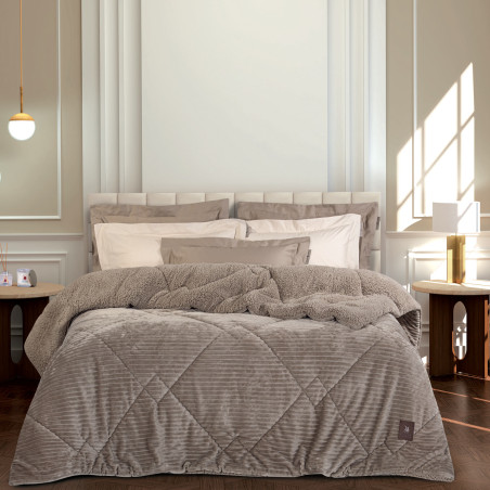 Κουβερτοπάπλωμα Υπέρδιπλο με Γούνα Sherpa Greenwich Polo Club 3483 Taupe 220x240