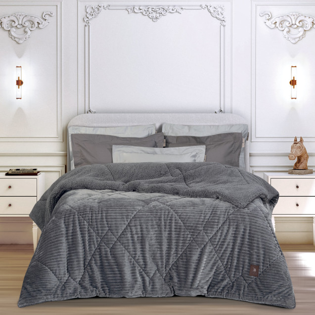 Κουβερτοπάπλωμα Υπέρδιπλο με Γούνα Sherpa...