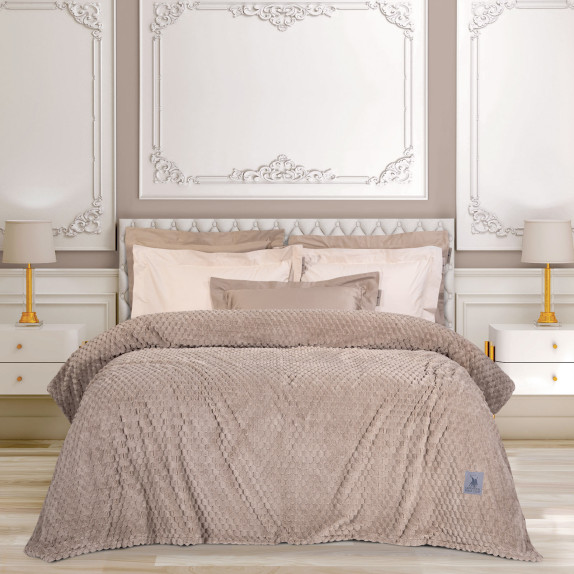 Κουβέρτα Fleece Υπέρδιπλη Greenwich Polo Club 3475 Taupe...