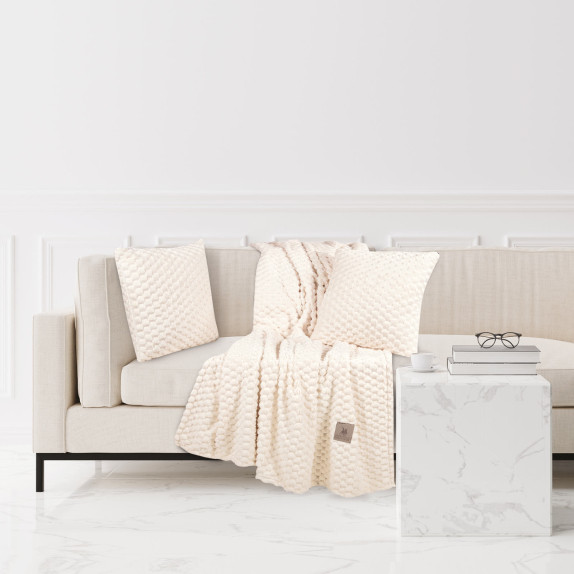 Κουβέρτα Fleece Καναπέ Greenwich Polo Club 3473 Κρεμ 130x170