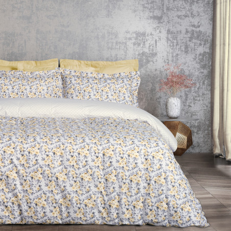 Σετ Σεντόνια King Size 4 Τεμαχίων Das Home 9650 Grey-Ivory 260x280