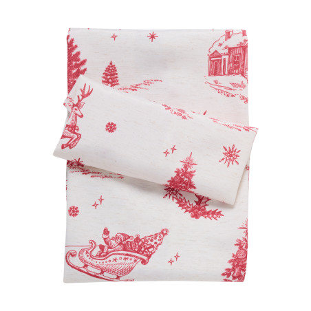 Runner Χριστουγεννιάτικο Das Home Christmas 0772 Ecru-Red 45x140