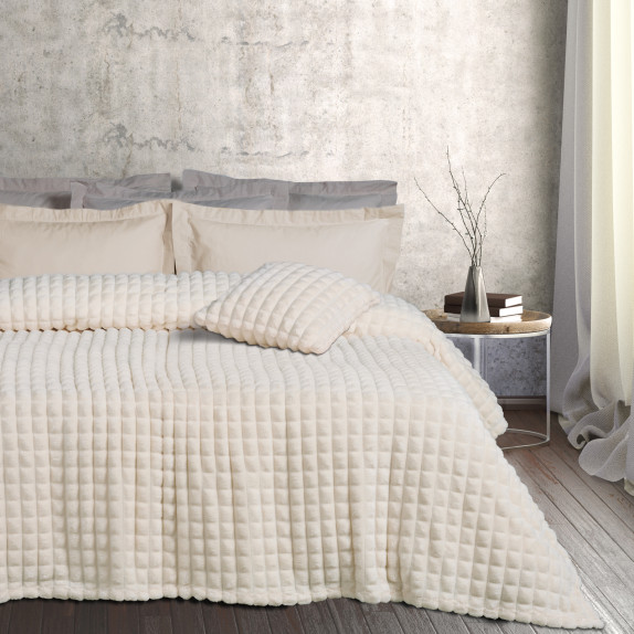 Κουβέρτα Fleece Υπέρδιπλη Das Home 1356 Ivory 220x240