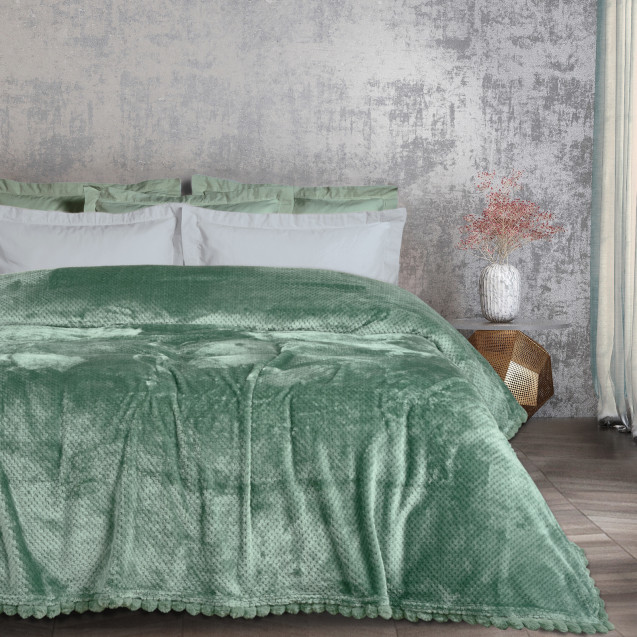 Κουβέρτα Fleece Μονή Das Home 1184 Dark Mint...