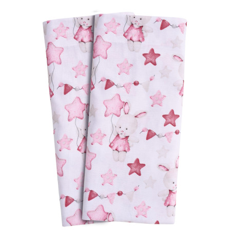 Σετ Σεντόνια Λίκνου 2 Τεμαχίων Das Home 4917 White-Pink 70x120