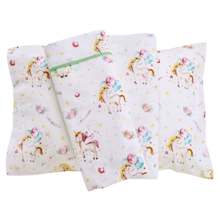 Σετ Σεντόνια Κούνιας 3 Τεμαχίων Das Home 4919 White-Pink-Mint 130x170