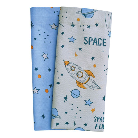 Σετ Σεντόνια Λίκνου 2 Τεμαχίων Das Home 4912 Blue-Grey-Orange 70x120