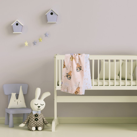 Σετ Σεντόνια Λίκνου 2 Τεμαχίων Das Home 4913 Pink-Lilac 70x120