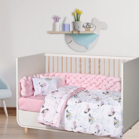 Σετ Σεντόνια Κούνιας 3 Τεμαχίων Das Home 4915 Light Blue-Pink-Mint 130x170