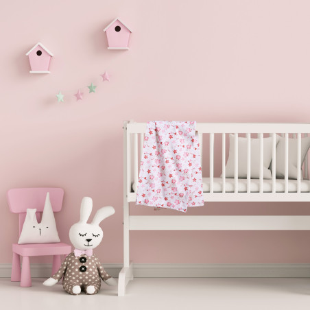 Σετ Σεντόνια Λίκνου 2 Τεμαχίων Das Home 4917 White-Pink 70x120