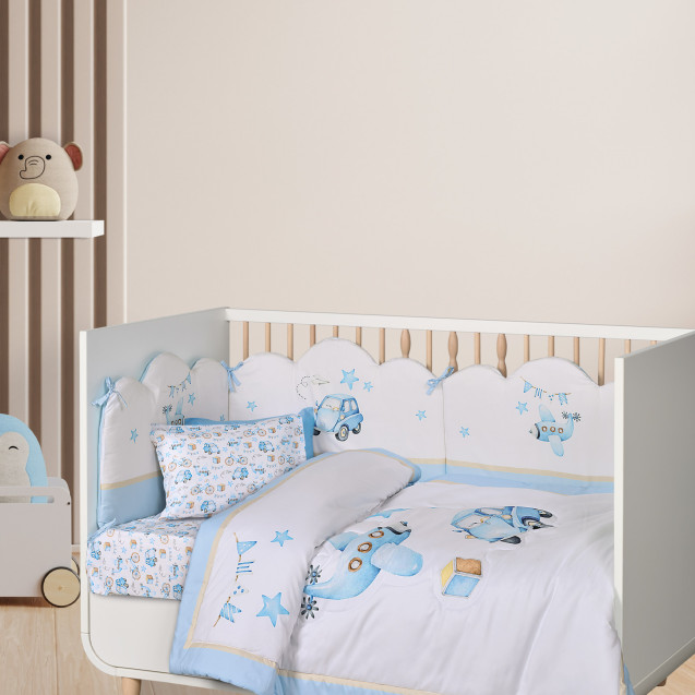 Πάπλωμα Κούνιας Das Baby 4918 Blue-White-Ochre...
