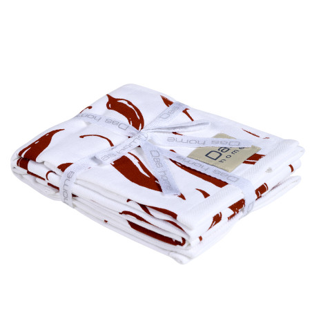 Σετ Ποτηρόπανα 2 Τεμαχίων Das Home 0736 White-Bordeaux 40x60