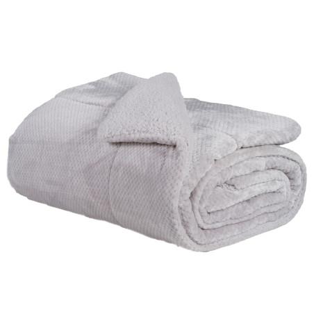 Κουβερτοπάπλωμα Υπέρδιπλο με Γούνα Sherpa Das Home 1182 Ice Grey 220x240