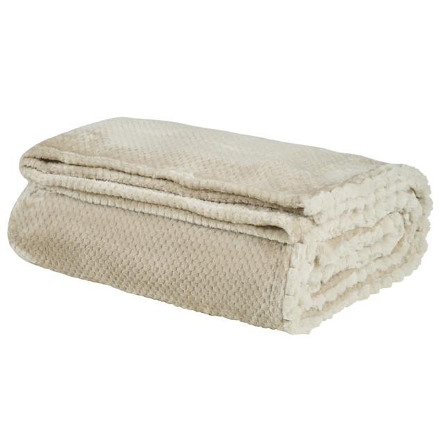 Κουβέρτα Fleece Μονή Das Home 1187 Beige 160x220