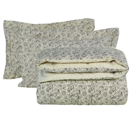 Σετ Παπλωματοθήκη Υπέρδιπλη 3 Τεμαχίων Das Home 3004 White-Black 220x240