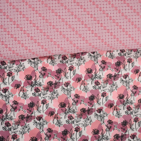 Σετ Παπλωματοθήκη Υπέρδιπλη 3 Τεμαχίων Das Home 5424 Nude-Black 220x240