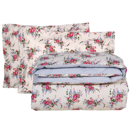 Σετ Σεντόνια Μονά 3 Τεμαχίων Das Home 9647 Beige-Blue-Pink 170x260