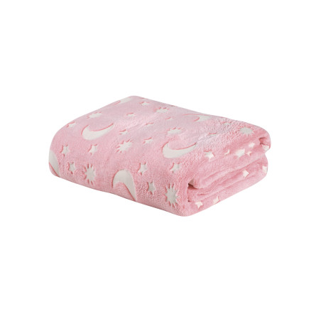 Παιδική Κουβέρτα Fleece Μονή Φωσφοριζέ Das Home 4897 Pink-White 160x220