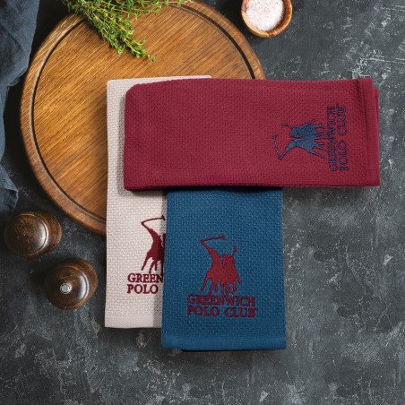 Σετ Ποτηρόπανα 2 Τεμαχίων Greenwich Polo Club 2803 Taupe 40x60