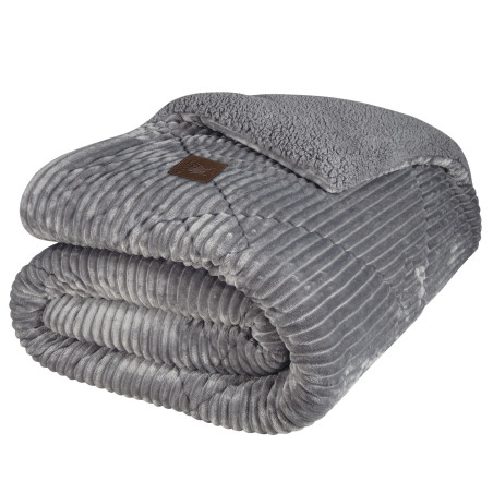 Κουβερτοπάπλωμα Υπέρδιπλο με Γούνα Sherpa Greenwich Polo Club 3484 Grey 220x240