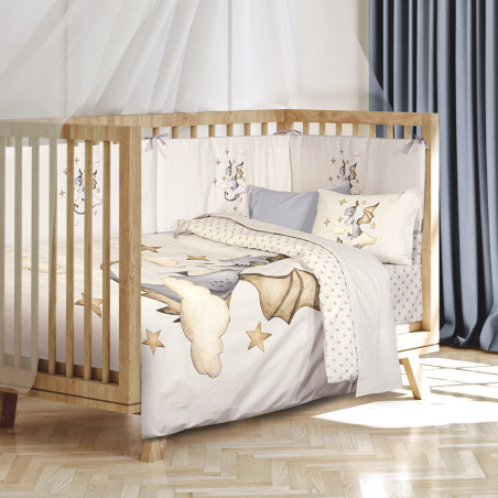 Σετ Σεντόνια Κούνιας 3 Τεμαχίων Greenwich Polo Club 8840 White-Beige-Mint 130x170