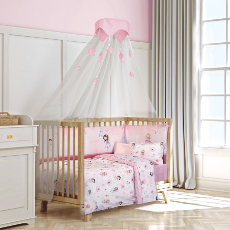 Σετ Σεντόνια Κούνιας 3 Τεμαχίων Greenwich Polo Club 8849 Pink-Dusty Rose 130x170