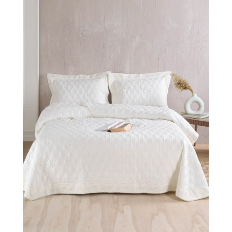 Σετ Κουβερλί και Σεντόνια Υπέρδιπλα 7 Τεμαχίων Rythmos Ερυνν Λευκο 240x260