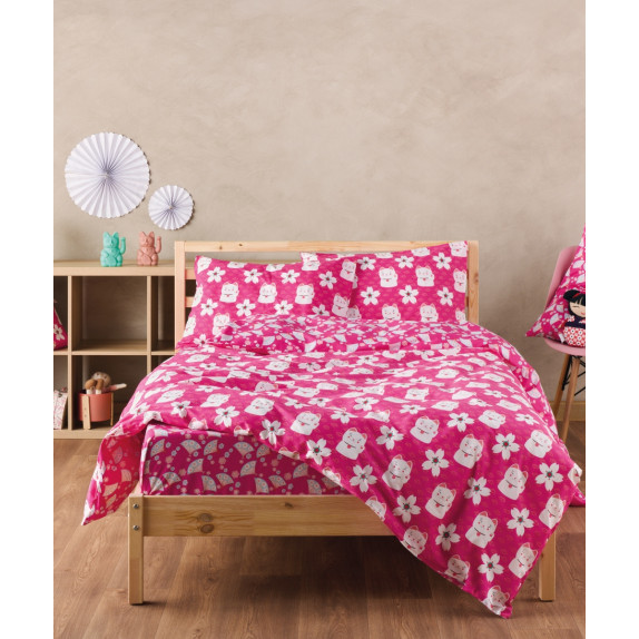 Σετ Παιδικά Σεντόνια Μονά 3 Τεμαχίων Kentia Maneki 160x270