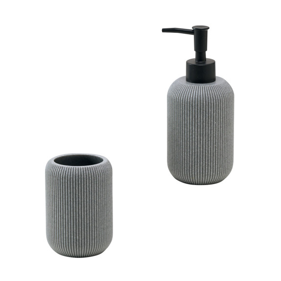 Σετ Δοχείο Κρεμοσάπουνου & Ποτήρι Μπάνιου Kentia Spirit 243