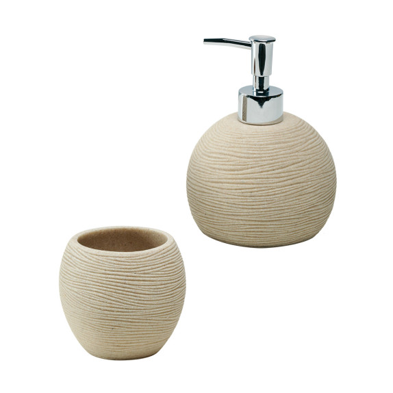 Σετ Δοχείο Κρεμοσάπουνου & Ποτήρι Μπάνιου Kentia Spirit 244