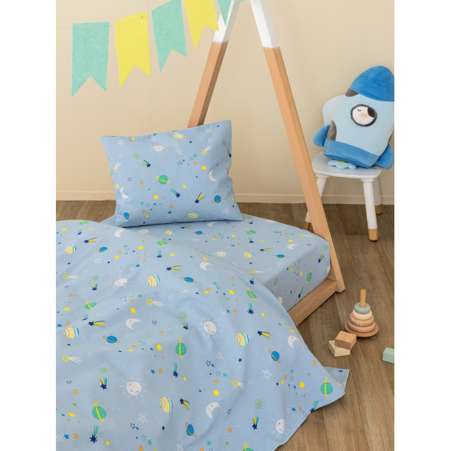 Σετ Σεντόνια Φανελένια Κούνιας Με Λάστιχο 3...