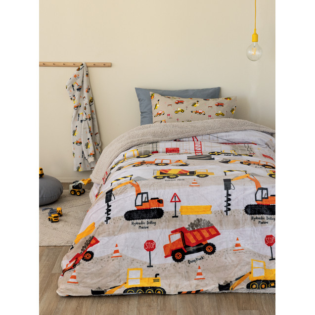 Κουβέρτα Fleece Μονή με Γούνα Sherpa Palamaiki...