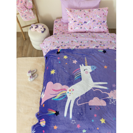 Κουβέρτα Fleece Μονή με Γούνα Sherpa Palamaiki 160x220 SW102