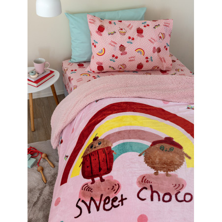 Κουβέρτα Fleece Μονή με Γούνα Sherpa Palamaiki 160x220 SW103