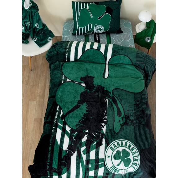 Κουβέρτα Fleece Μονή Palamaiki DG 160x220 PANATHINAIKOS