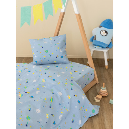 Σετ Σεντόνια Φανελένια Μονά με Λάστιχο 3 Τεμαχίων Palamaiki PP100 110x200+30