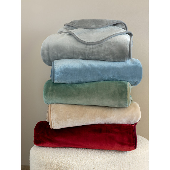 Κουβέρτα Βελουτέ Μονή Palamaiki 160x220 DREAM VELOUR/3 OLIVE