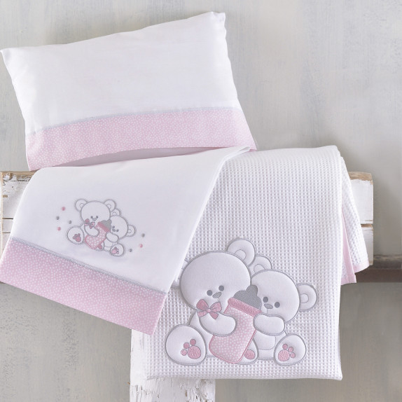 Σετ Σεντόνια Φανελένια Κούνιας 3 Τεμαχίων Rythmos Cuddles...